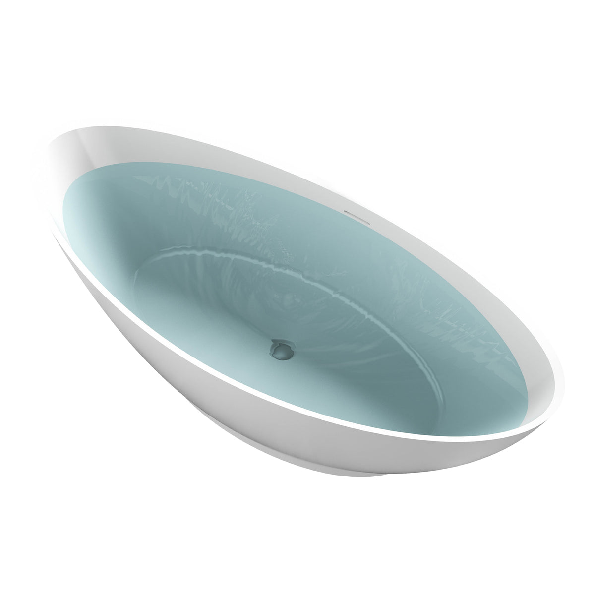 FT-AZ508 freestanding bathtub - angled product view with water
