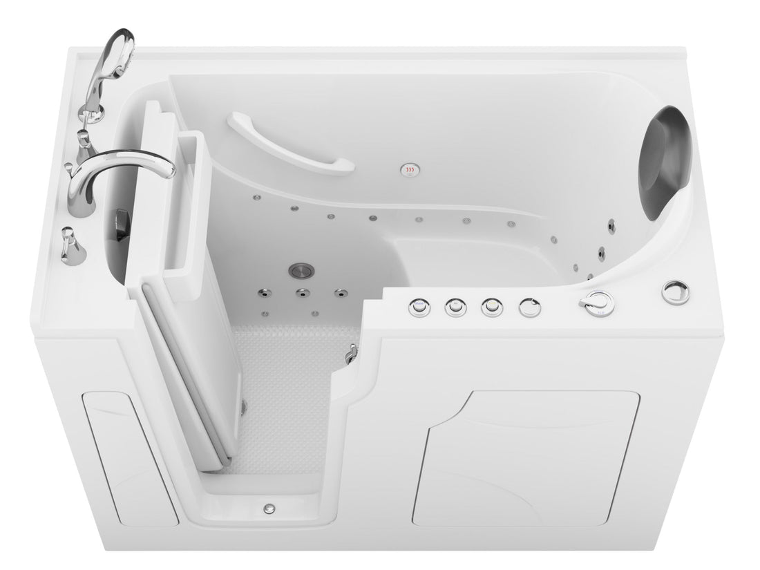 Coupe Premier 53 - 60 in x 28 in. Left Drain Air and Whirlpool Jetted Walk-in Tub in White — primary product view