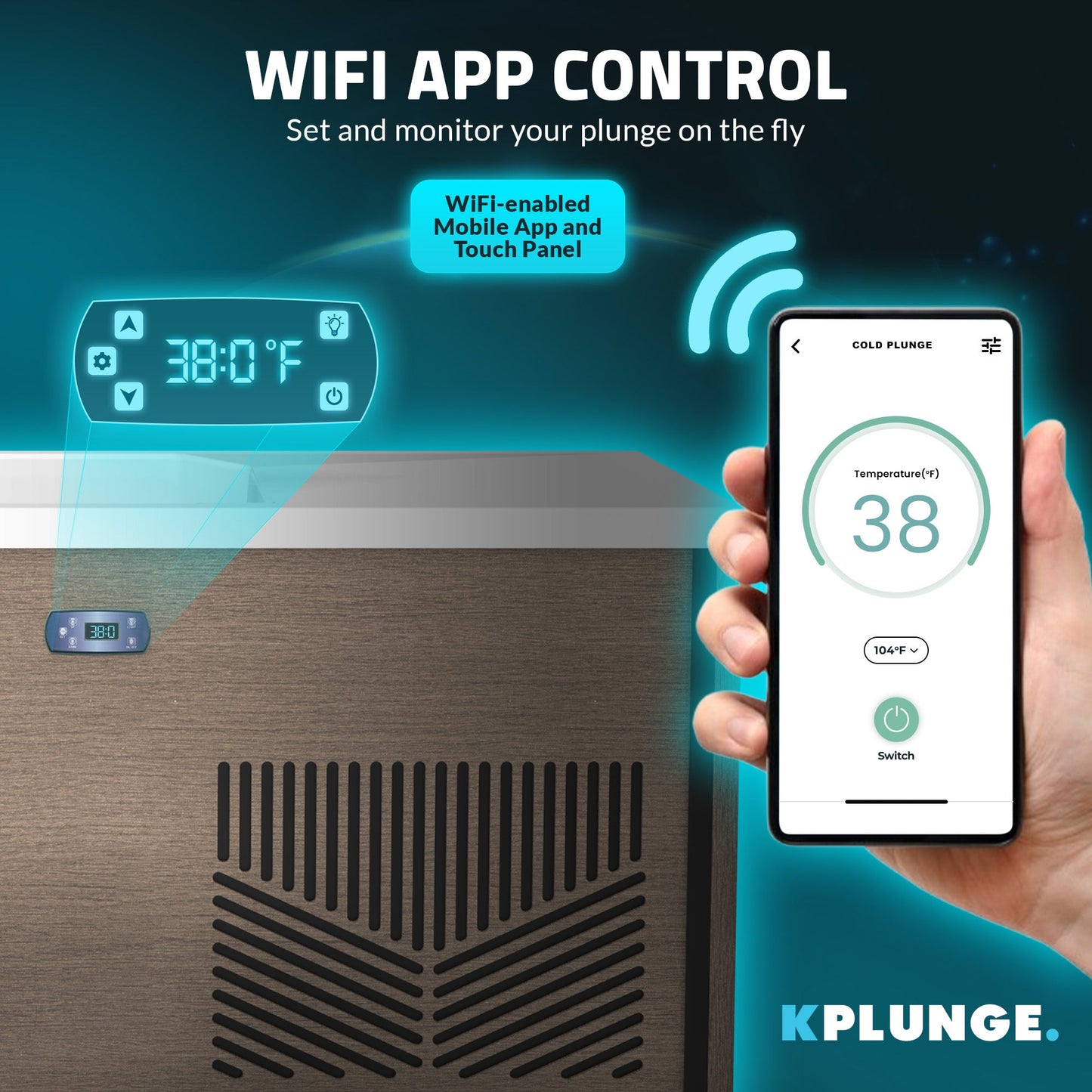 Iroquois 67" 1-Person Mono-Jet All-in-One Cold Plunge & Hot Tub with Built-In Chiller/Heater in Chestnut