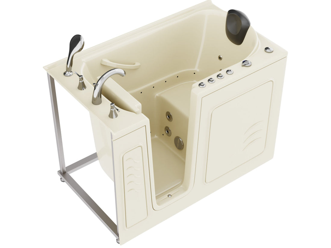 Coupe Series 30 in. x 53 in. Left Drain Quick Fill Walk-In Whirlpool and Air Tub with Powered Fast Drain in — primary view