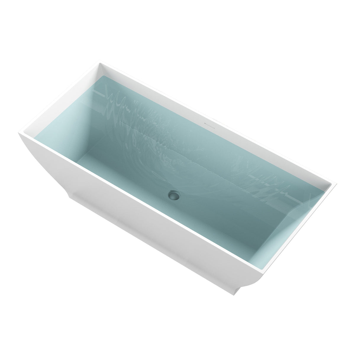 FT-AZ509 freestanding bathtub - angled view with water