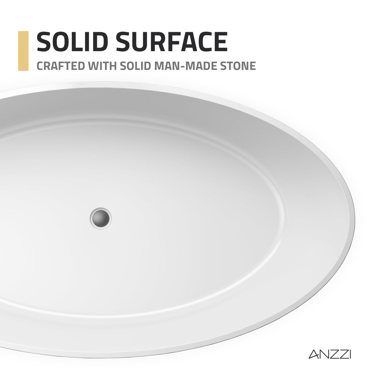FT-AZ510 freestanding bathtub - solid-surface material detail