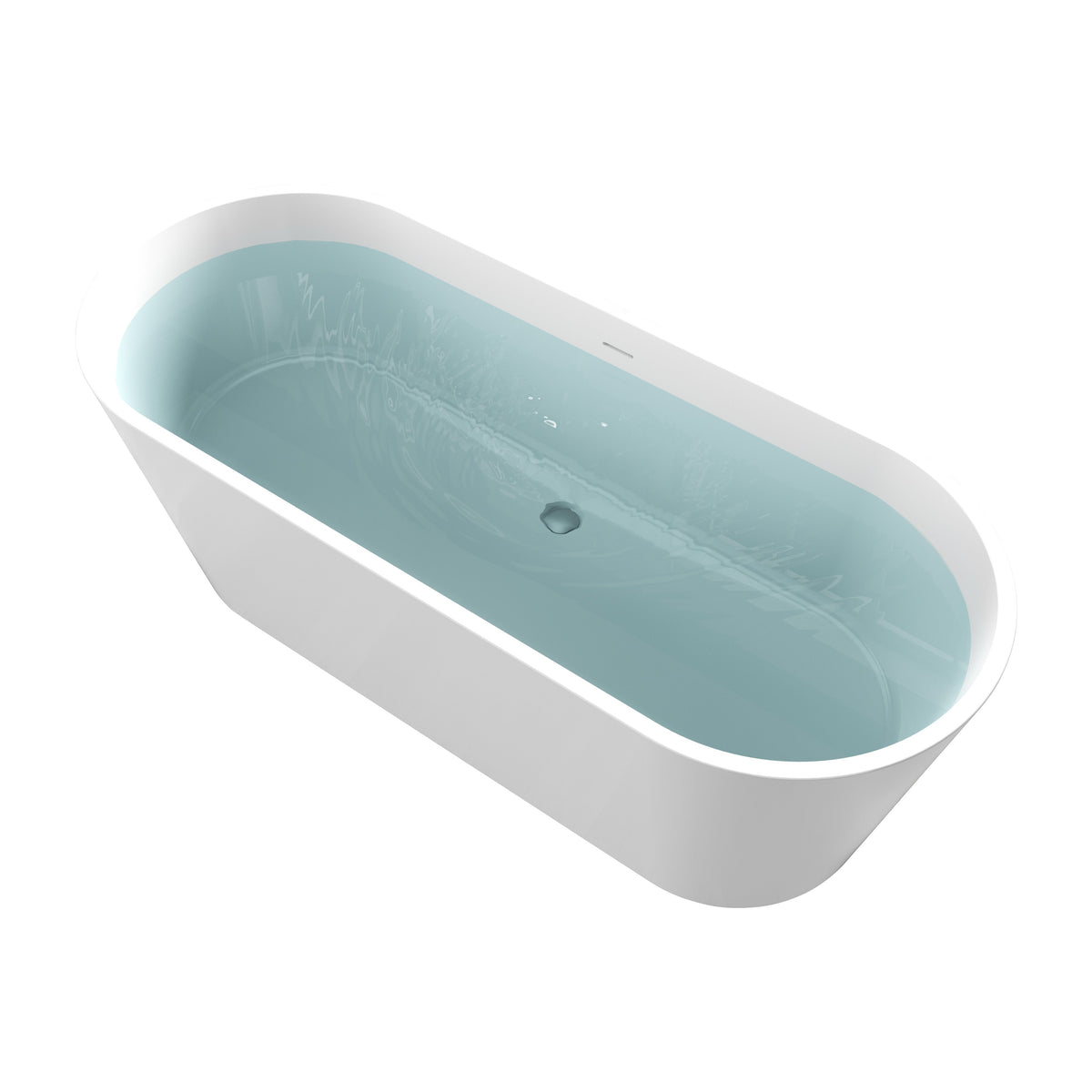 FT-AZ503 freestanding bathtub - angled view with water