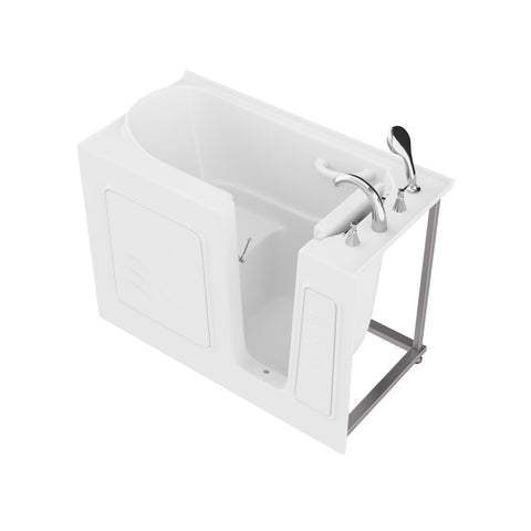 26 in. x 53 in. Right Drain Quick Fill Walk-In Soaking Tub in White