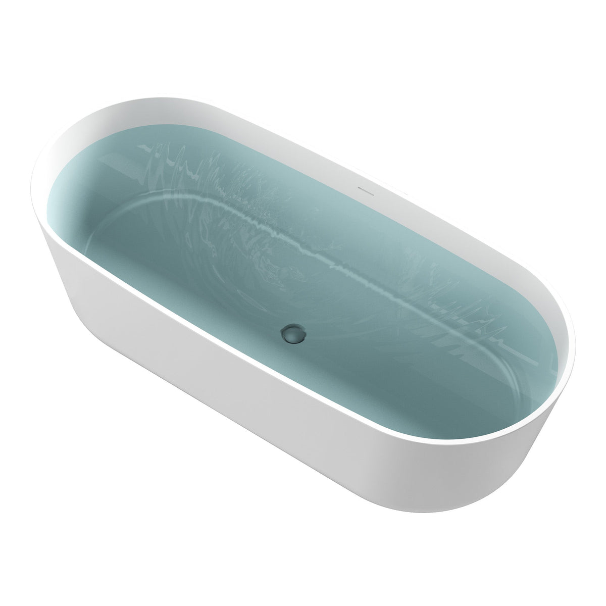 FT-AZ511 freestanding bathtub - angled view with water