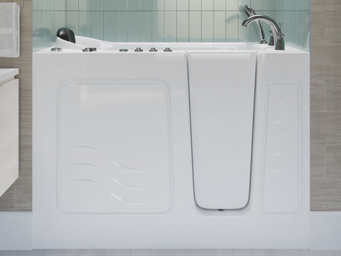 ANZZI 53 - 60 in. x 26 in. Air and Whirlpool Jetted Walk-in Tub