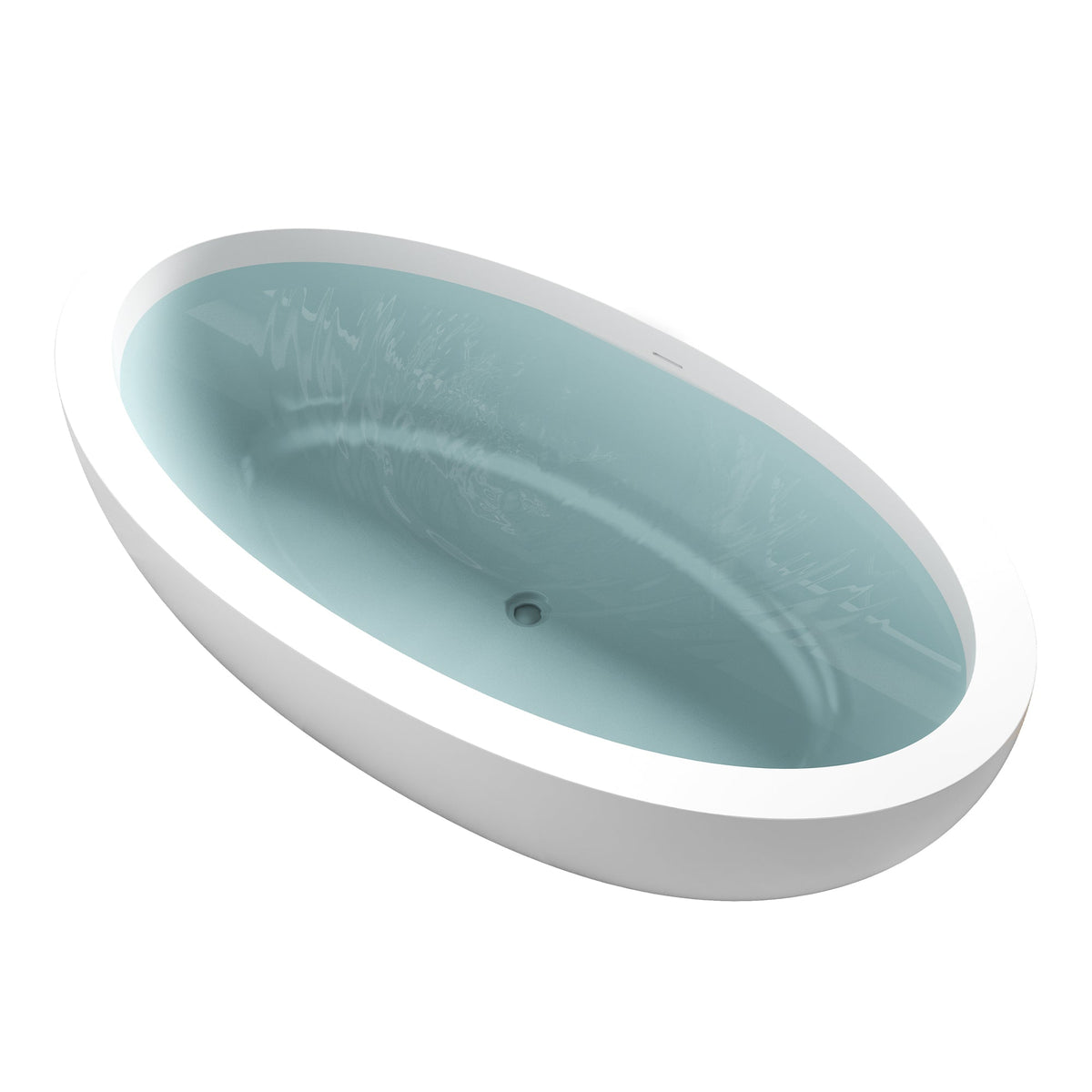 FT-AZ504 freestanding bathtub - angled view with water