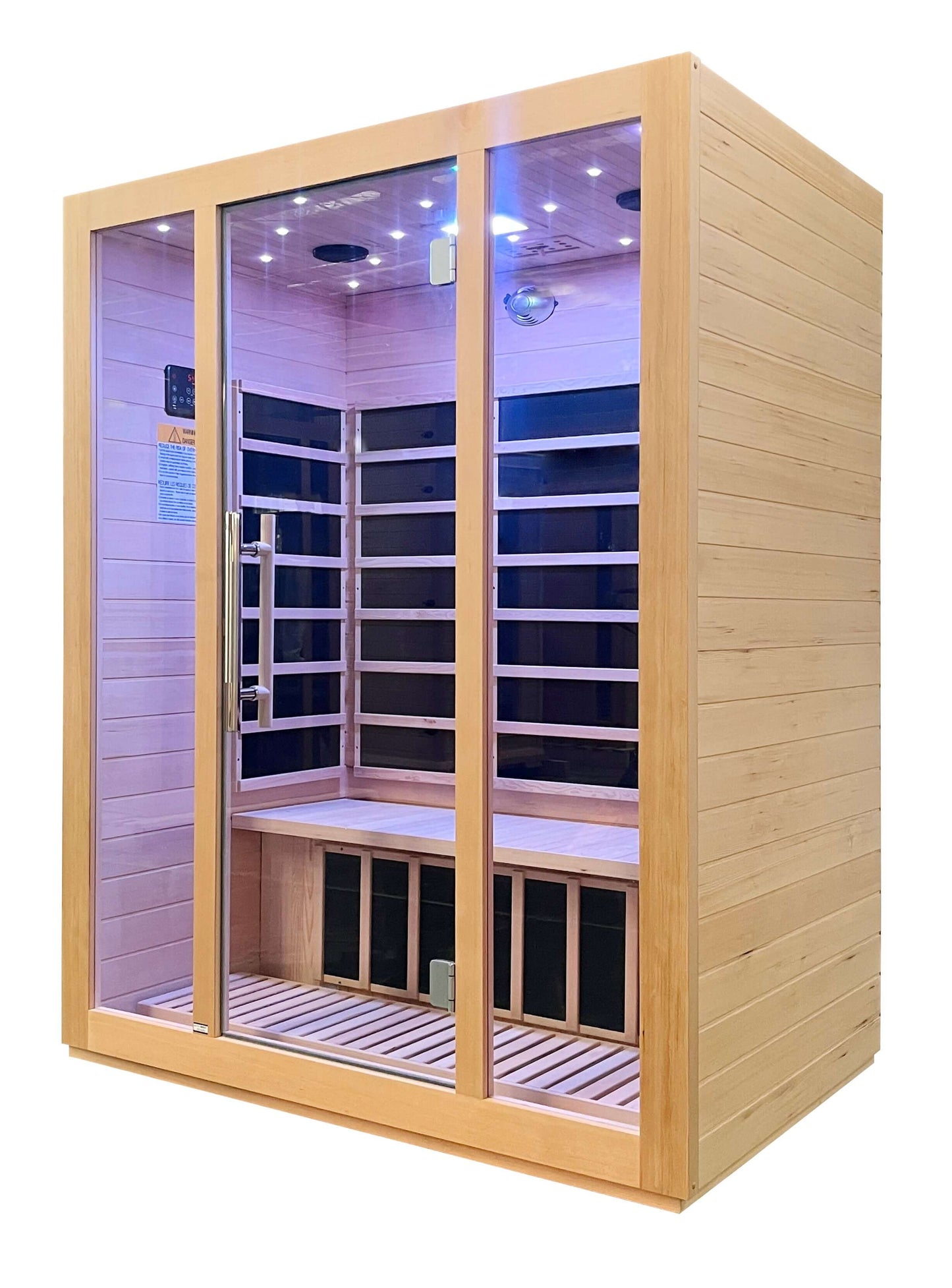 SteamSpa 3-Person Hemlock Wooden Indoor Infrared Sauna with Bluetooth &amp; Touch Control SC-SS0008-3P right side