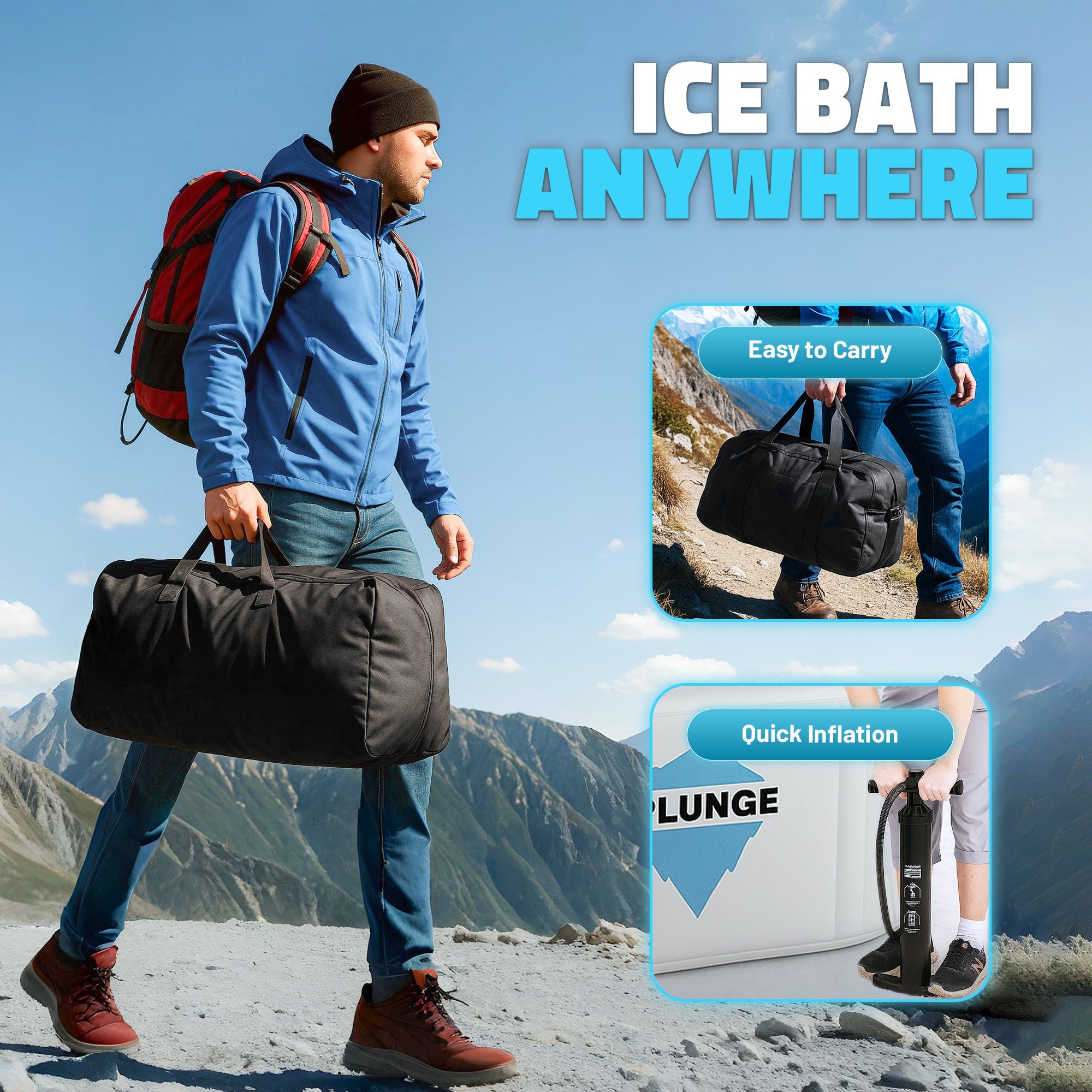 Kodiak 59" 1-Person Inflatable Cold Plunge & Hot Tub with 1 HP Chiller and Heater in Gray