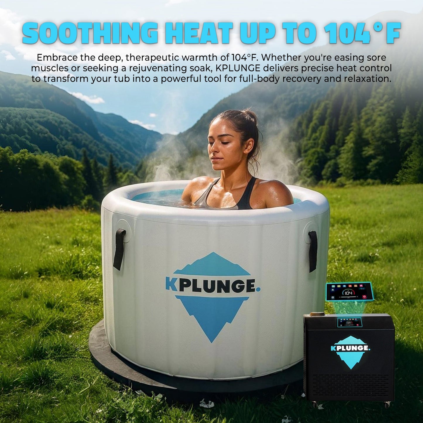Arctic Fox 39" 1-Person Inflatable Cold Plunge & Hot Tub with 1 HP Chiller and Heater in Gray