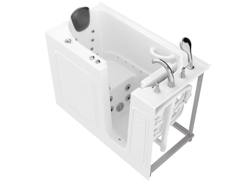 53 - 60 in. x 26 in. Right Drain Air and Whirlpool Jetted Walk-in Tub in White
