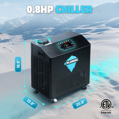 Gale ¾ HP Cold Plunge Chiller and Heater in Black with 38°F–104°F Cooling & Heating, WiFi App Control, and Filter