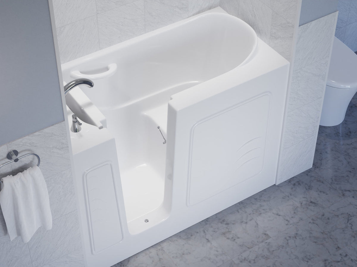26 in. x 53 in. Left Drain Quick Fill Walk-In Soaking Tub in White — view 4