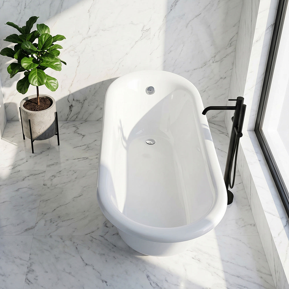 FT-AZ090 freestanding bathtub - bathroom lifestyle view