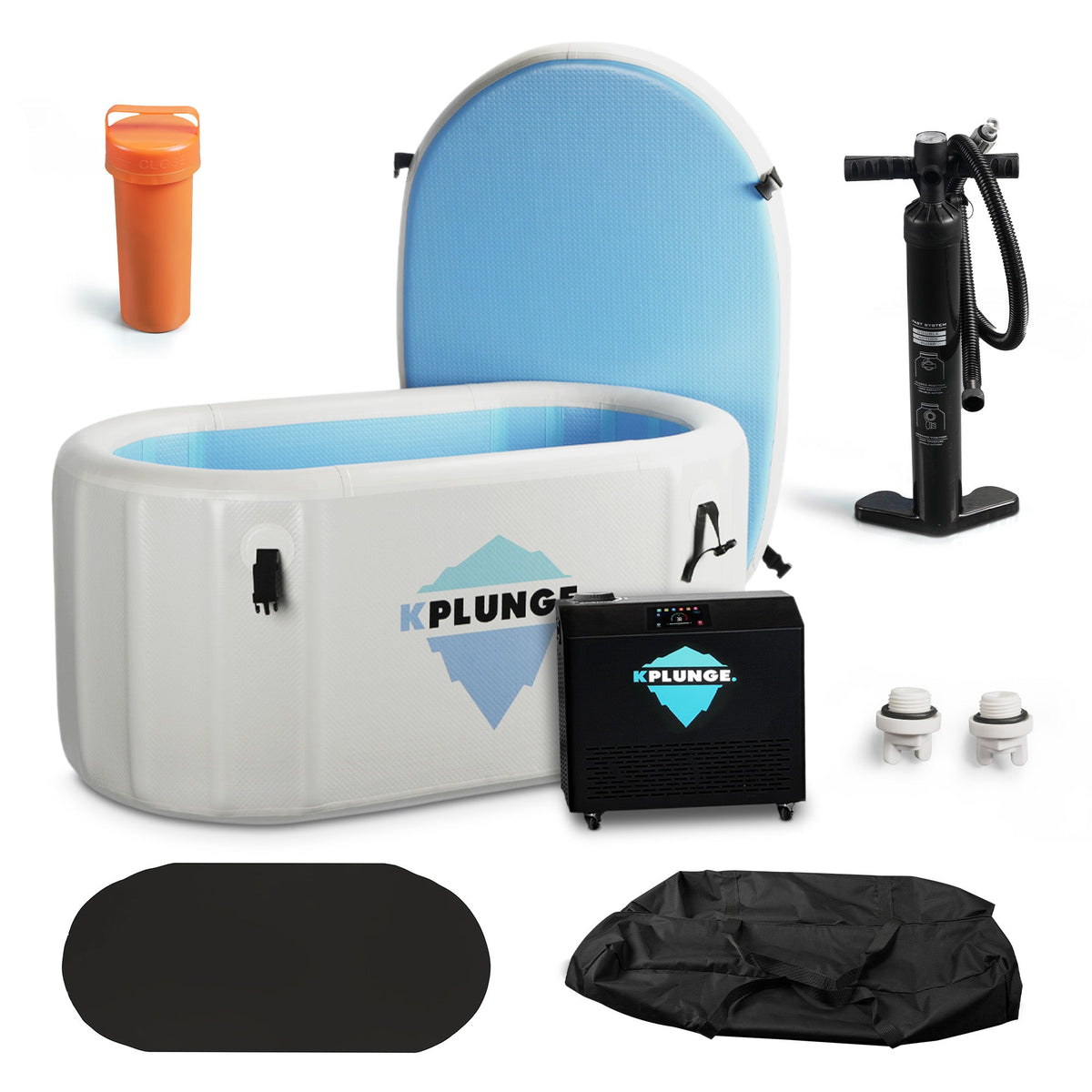 Kodiak 59" 1-Person Inflatable Cold Plunge & Hot Tub with ¾ HP Chiller and Heater in Gray