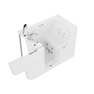 Coupe Series 29 in. x 53 in. Left Drain Wheelchair Access Walk-In Whirlpool Tub with Powered Fast Drain in White