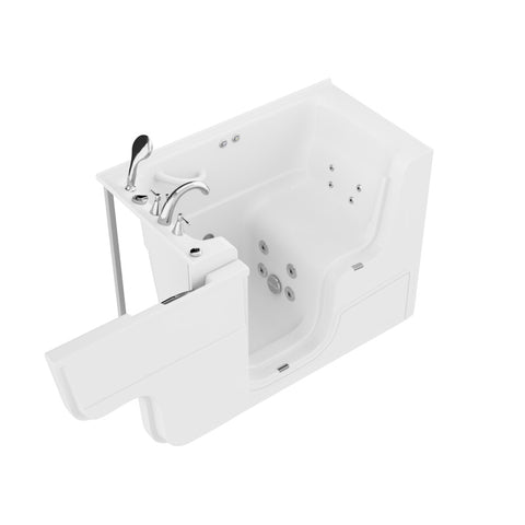 Coupe Series 29 in. x 53 in. Left Drain Wheelchair Access Walk-In Whirlpool Tub with Powered Fast Drain in White