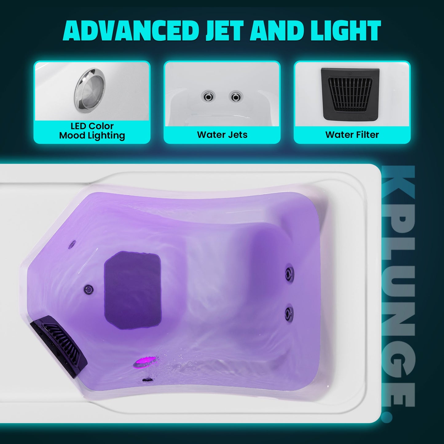 Borealis 69" 1-Person 2-Jet All-in-One Cold Plunge & Hot Tub with Built-In Chiller, Lights & WiFi in White