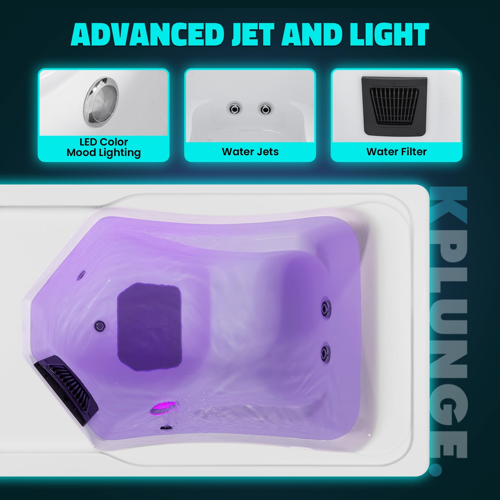 Borealis 69" 1-Person 2-Jet All-in-One Cold Plunge & Hot Tub with Built-In Chiller, Lights & WiFi in White