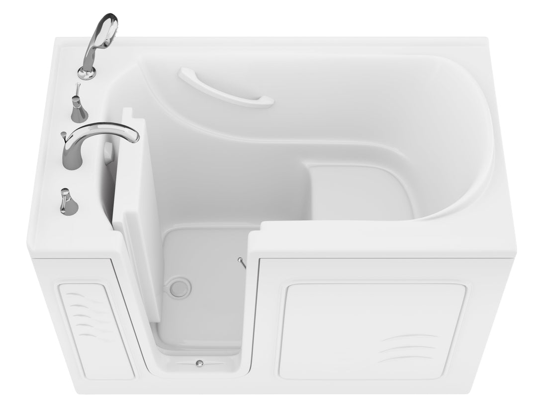 Value Series 30 in. x 53 in. Left Drain Quick Fill Walk-In Soaking Tub in White — primary product view