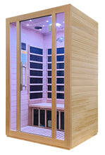 Load image into Gallery viewer, SteamSpa 2-Person Hemlock Wooden Indoor Infrared Sauna with Bluetooth &amp; Touch Control SC-SS0008-2P left