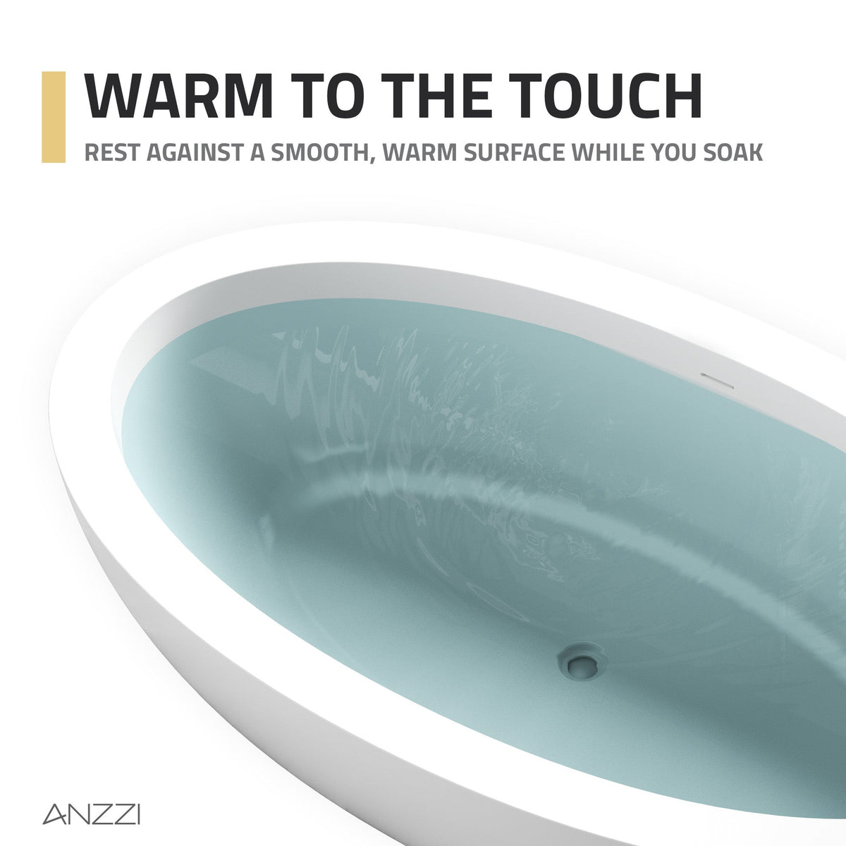 FT-AZ504 freestanding bathtub - warm-to-the-touch surface detail