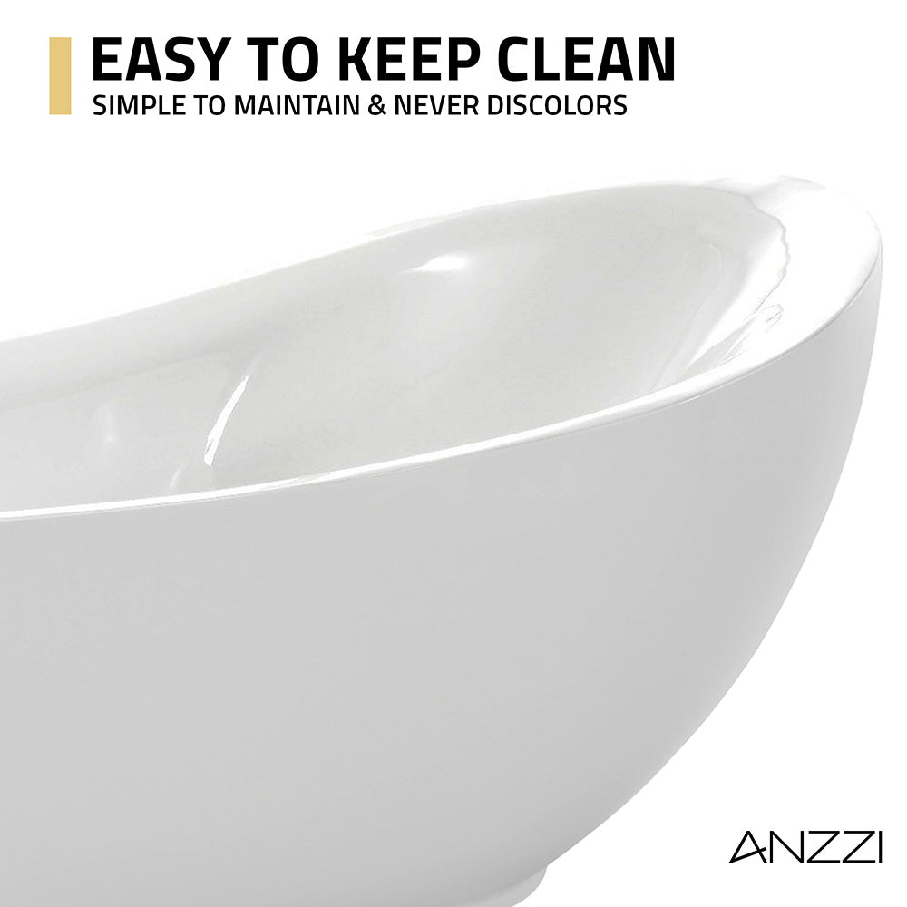 FT-AZ090 freestanding bathtub - easy-clean surface detail