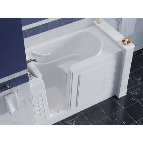 30 in. x 60 in. Left Drain Quick Fill Walk-In Soaking Tub in White