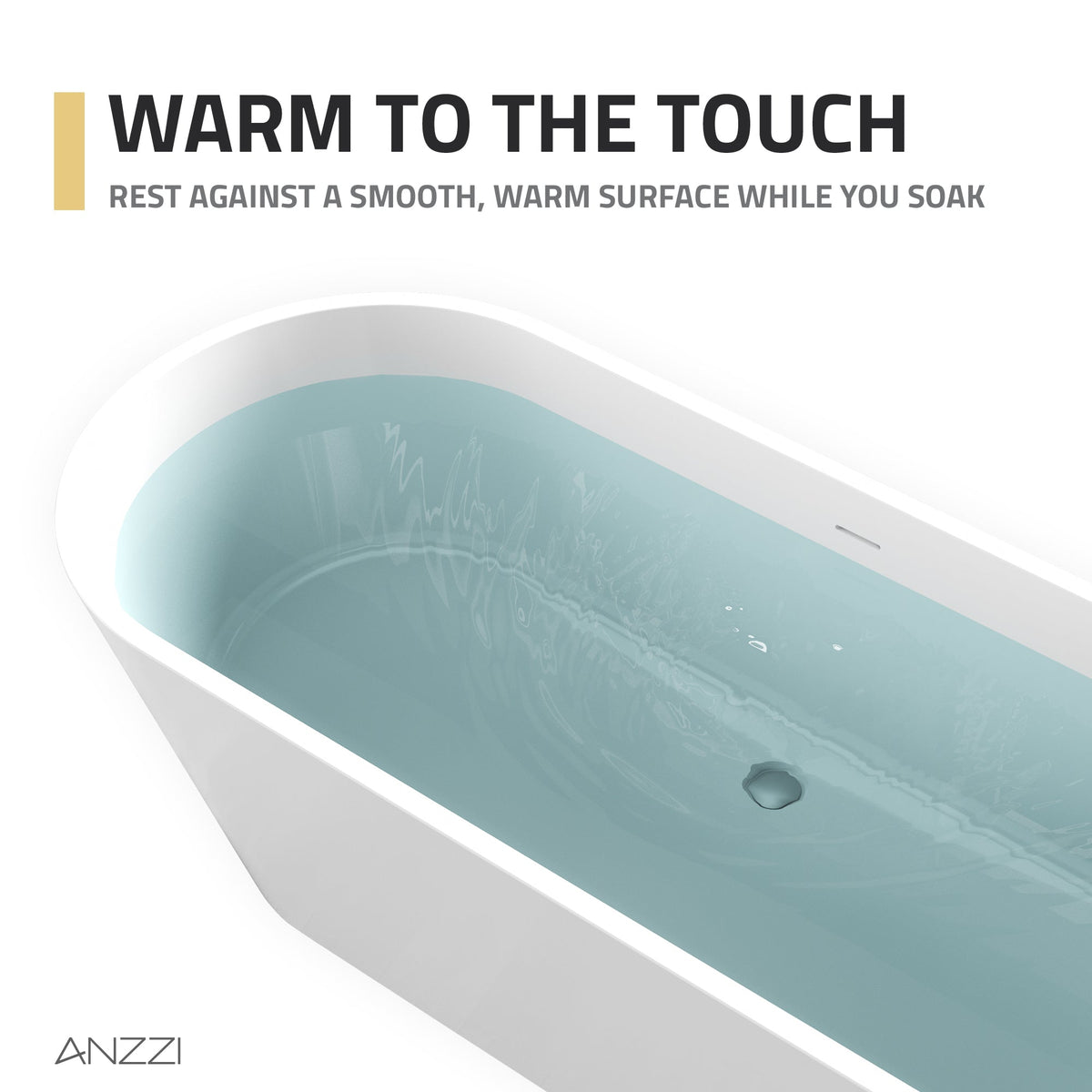 FT-AZ503 freestanding bathtub - warm-to-the-touch surface detail