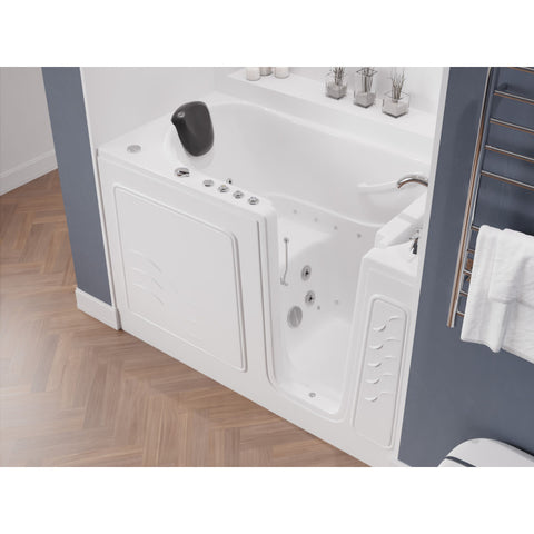 30 in. x 60 in. Right Drain Quick Fill Walk-In Whirlpool and Air Tub with Powered Fast Drain in White