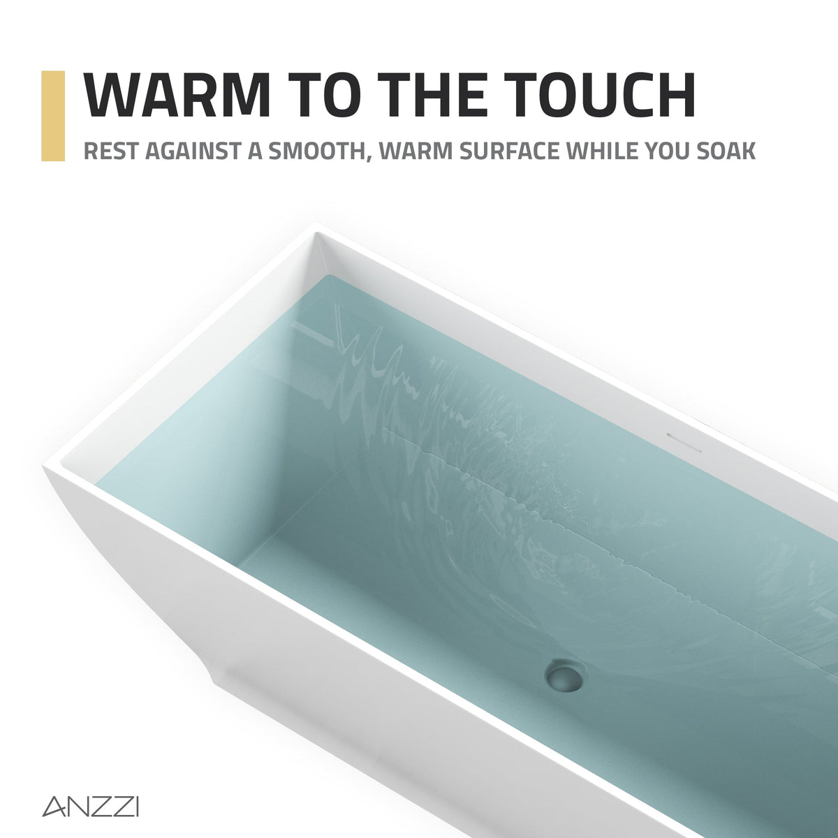 FT-AZ509 freestanding bathtub - warm-to-the-touch surface detail