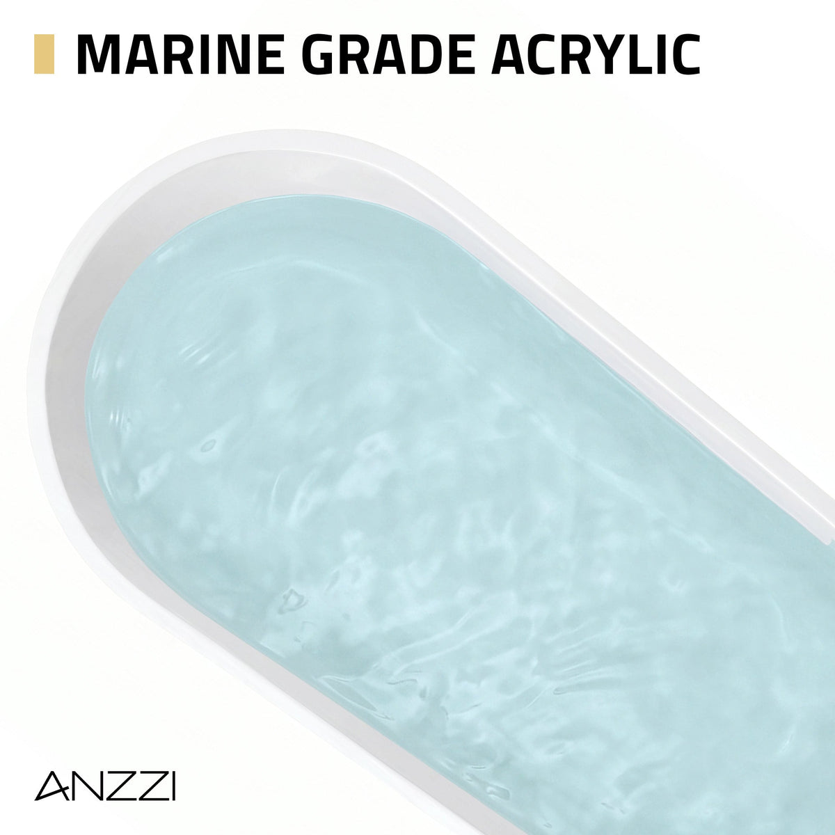 FT-AZ093 freestanding bathtub - marine-grade acrylic detail