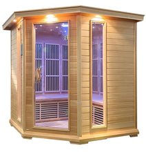 Load image into Gallery viewer, SteamSpa 5-Person Hemlock Wooden Indoor Infrared Sauna SC-SS0010-0S, right side 