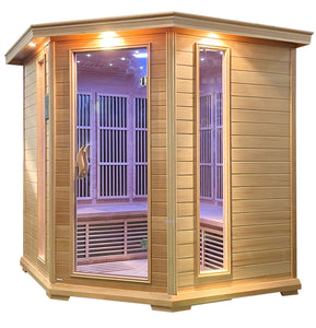 SteamSpa 5-Person Hemlock Wooden Indoor Infrared Sauna SC-SS0010-0S, right side 