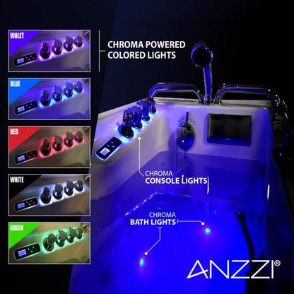 Left Drain FULLY LOADED Wheelchair Access Walk-in Tub with Air and Whirlpool Jets Hot Tub | Quick Fill Waterfall Tub Filler with 6 Setting Handheld Shower Sprayer | Including Aromatherapy, LED Lights, V-Shaped Back Jets, and Auto Drain | 2953WCLWD