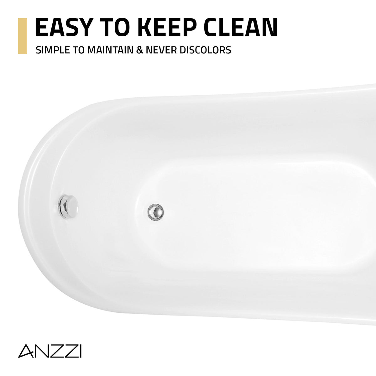 FT-AZ095 freestanding bathtub - easy-clean surface detail
