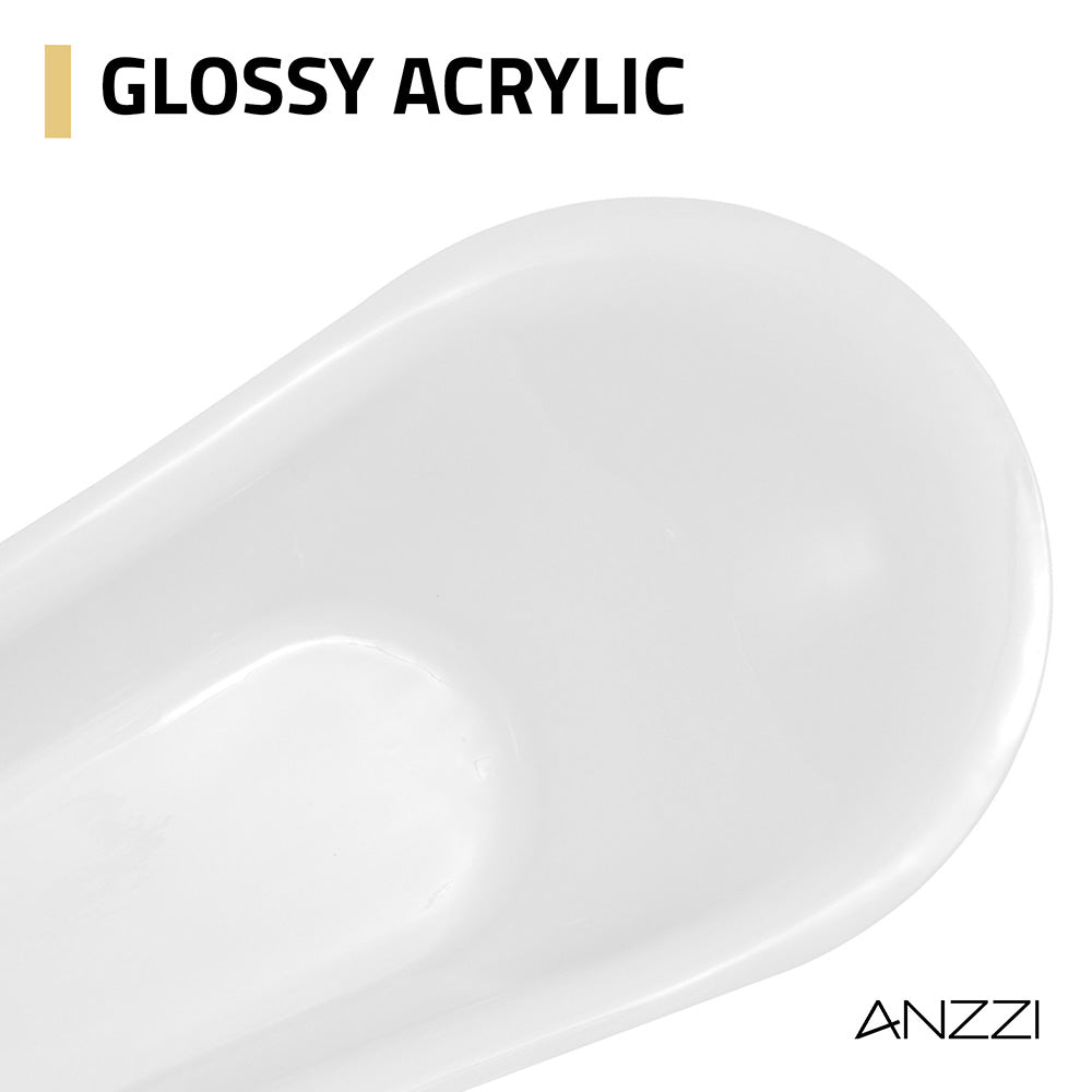 FT-AZ090 freestanding bathtub - glossy finish detail