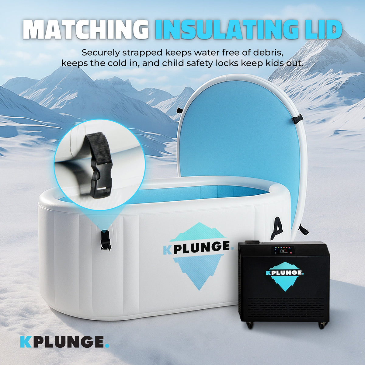 Kodiak 59" 1-Person Inflatable Cold Plunge & Hot Tub with ¾ HP Chiller and Heater in Gray