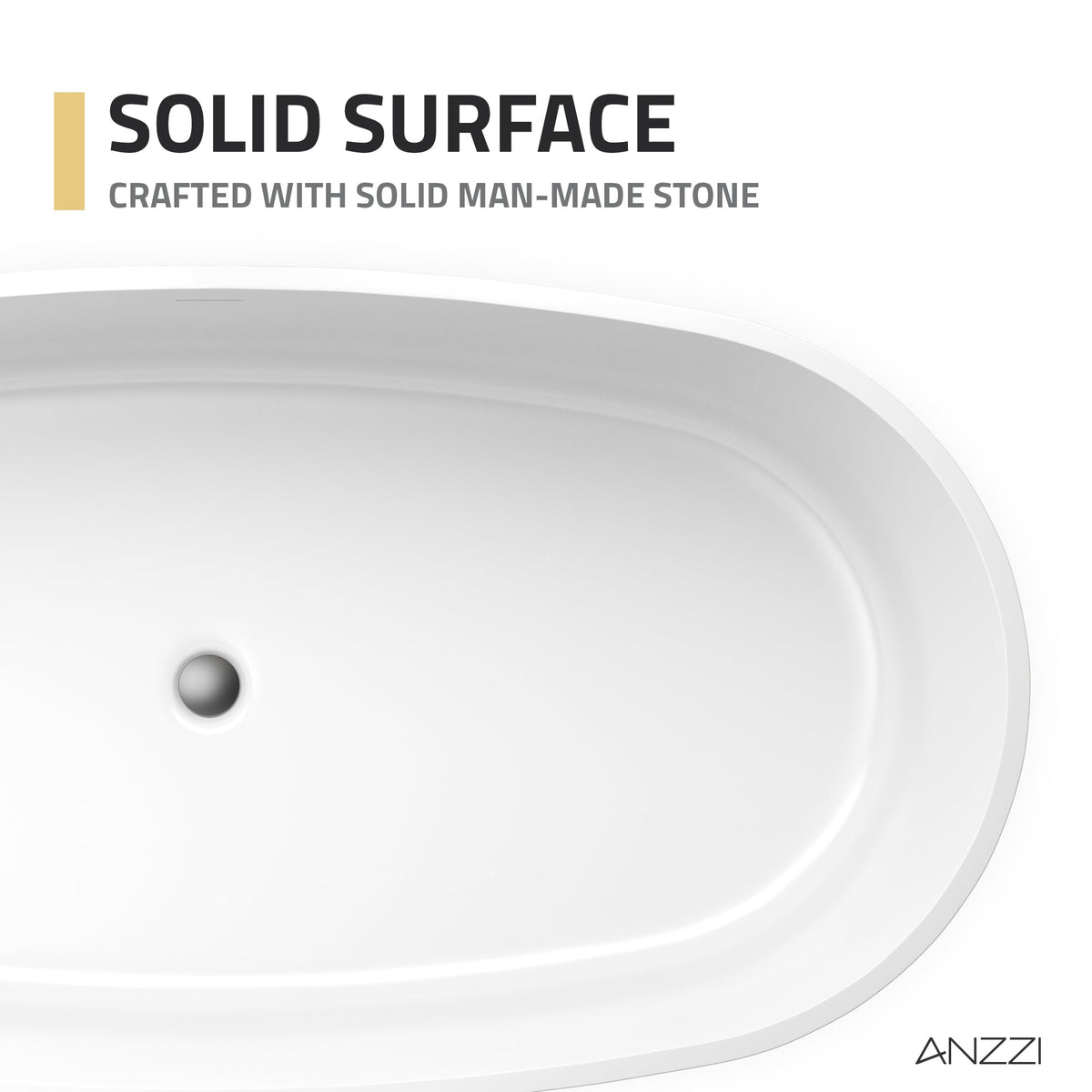 FT-AZ505 freestanding bathtub - solid-surface material detail