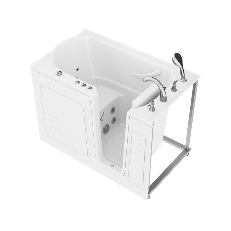 30 in. x 53 in. Right Drain Quick Fill Walk-In Whirlpool Tub with Powered Fast Drain in White — primary view