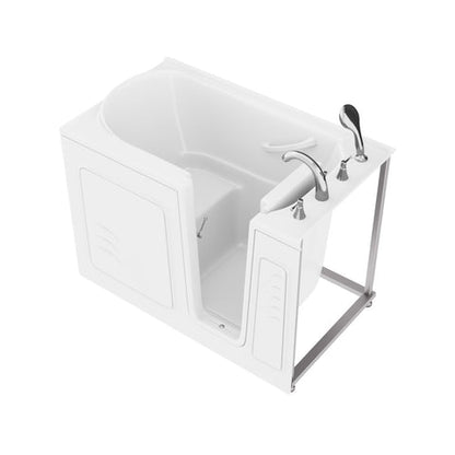 30 in. x 53 in. Right Drain Quick Fill Walk-In Soaking Tub in White