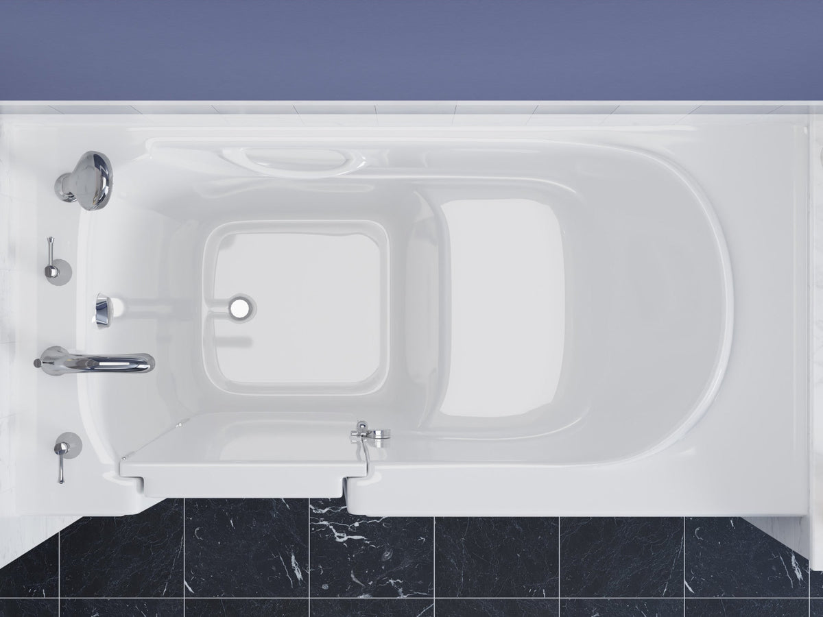 30 in. x 60 in. Left Drain Quick Fill Walk-In Soaking Tub in White — view 6