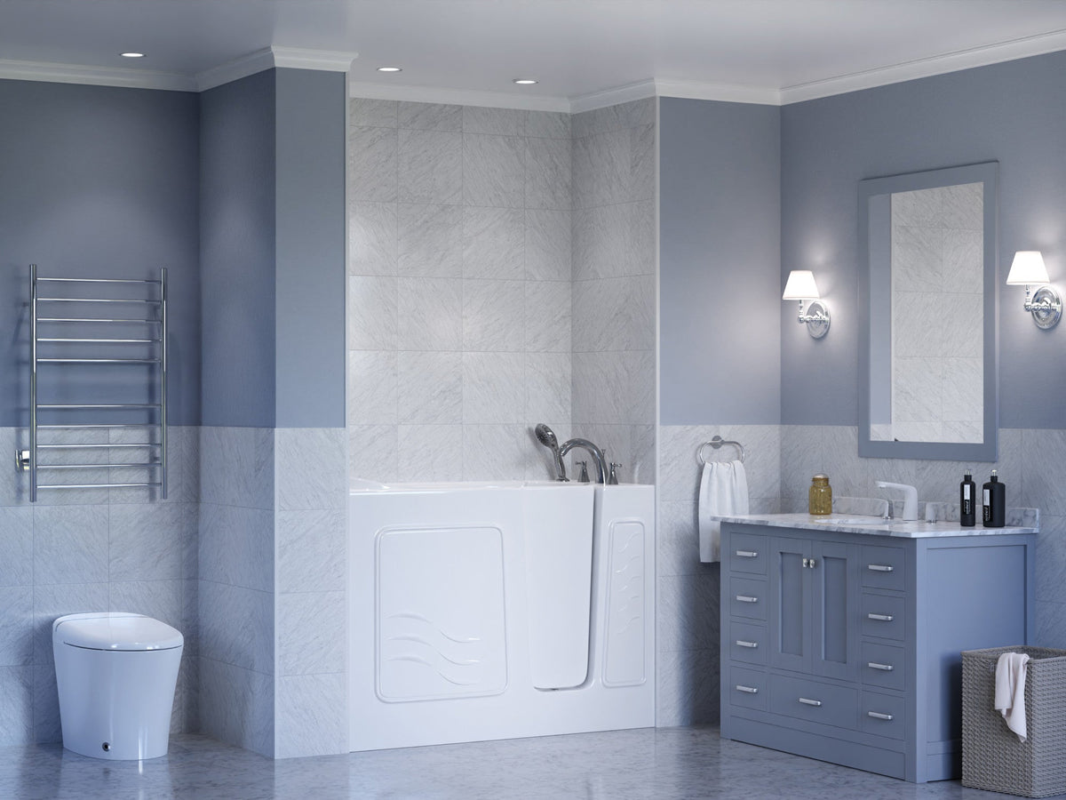 26 in. x 53 in. Right Drain Quick Fill Walk-In Soaking Tub in White — view 2