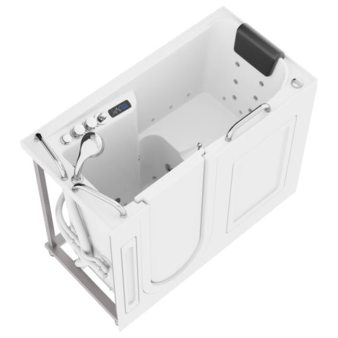 27 in. x 53 in. Left Drain Walk-In Whirlpool and Air Tub with Total Spa Suite in White