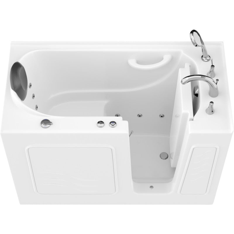 53 - 60 in. x 26 in. Right Drain Whirlpool Jetted Walk-in Tub in White — primary view