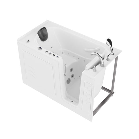 30 in. x 60 in. Right Drain Quick Fill Walk-In Whirlpool and Air Tub with Powered Fast Drain in White