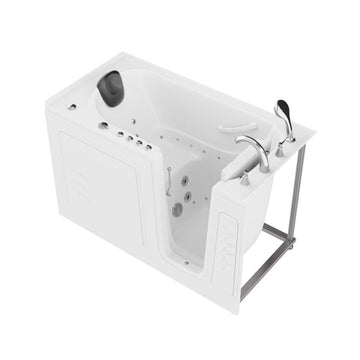 30 in. x 60 in. Right Drain Quick Fill Walk-In Whirlpool and Air Tub with Powered Fast Drain in White