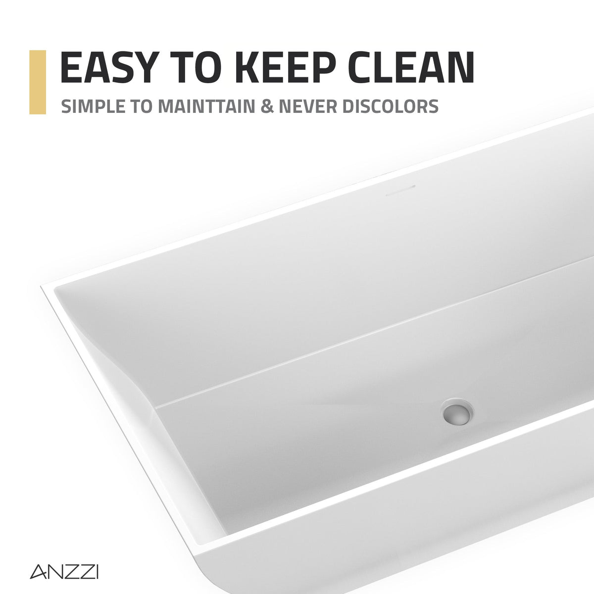 FT-AZ509 freestanding bathtub - easy-clean surface detail