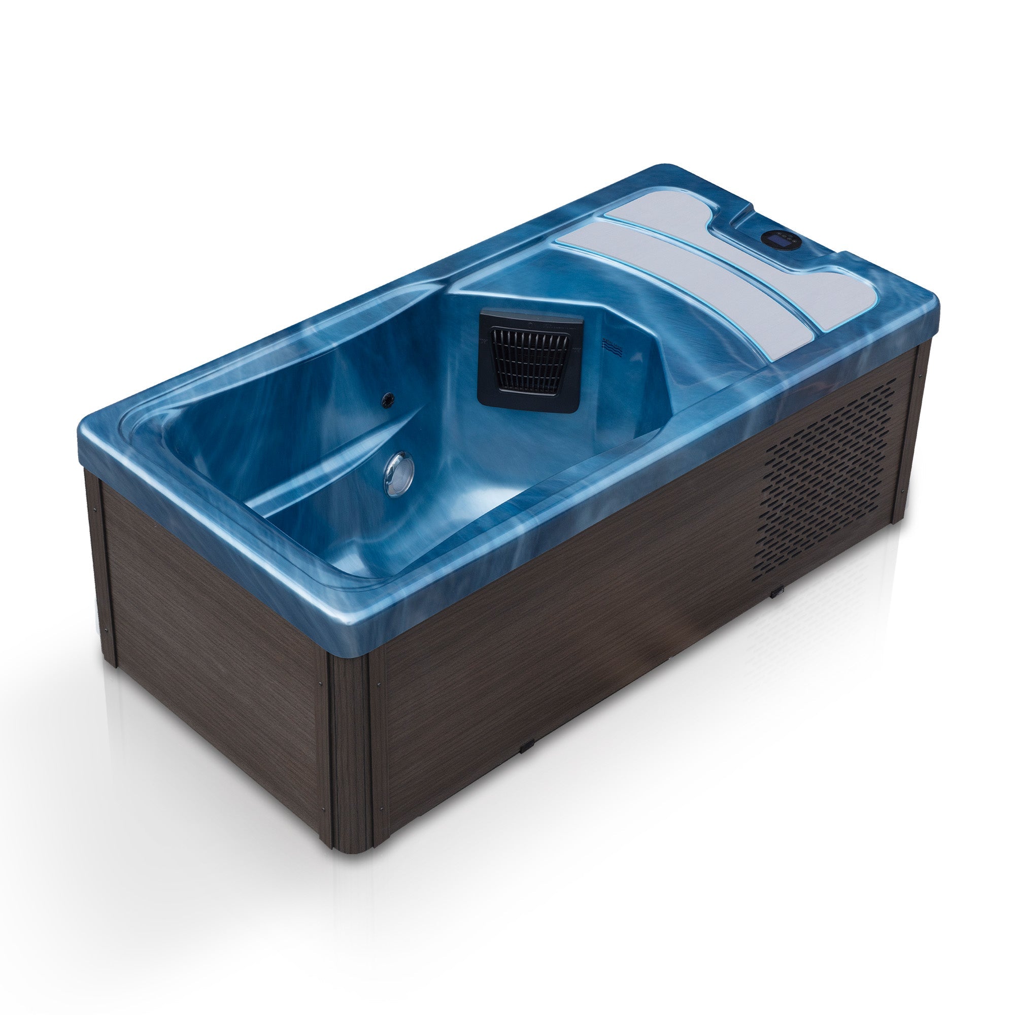 Borealis 69" 1-Person 2-Jet All-in-One Cold Plunge & Hot Tub with Built-In Chiller, Lights & WiFi in Blue