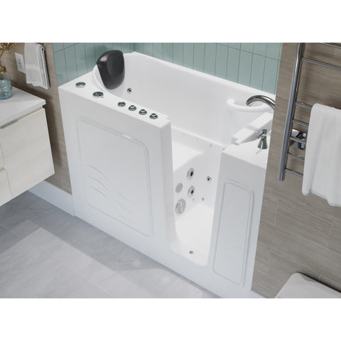 ANZZI 53 - 60 in. x 26 in. Air and Whirlpool Jetted Walk-in Tub